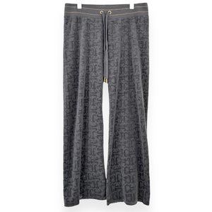 Y2K Vintage Juicy Couture Gray Printed Tracksuit Sweatpants sz Medium Low Rise